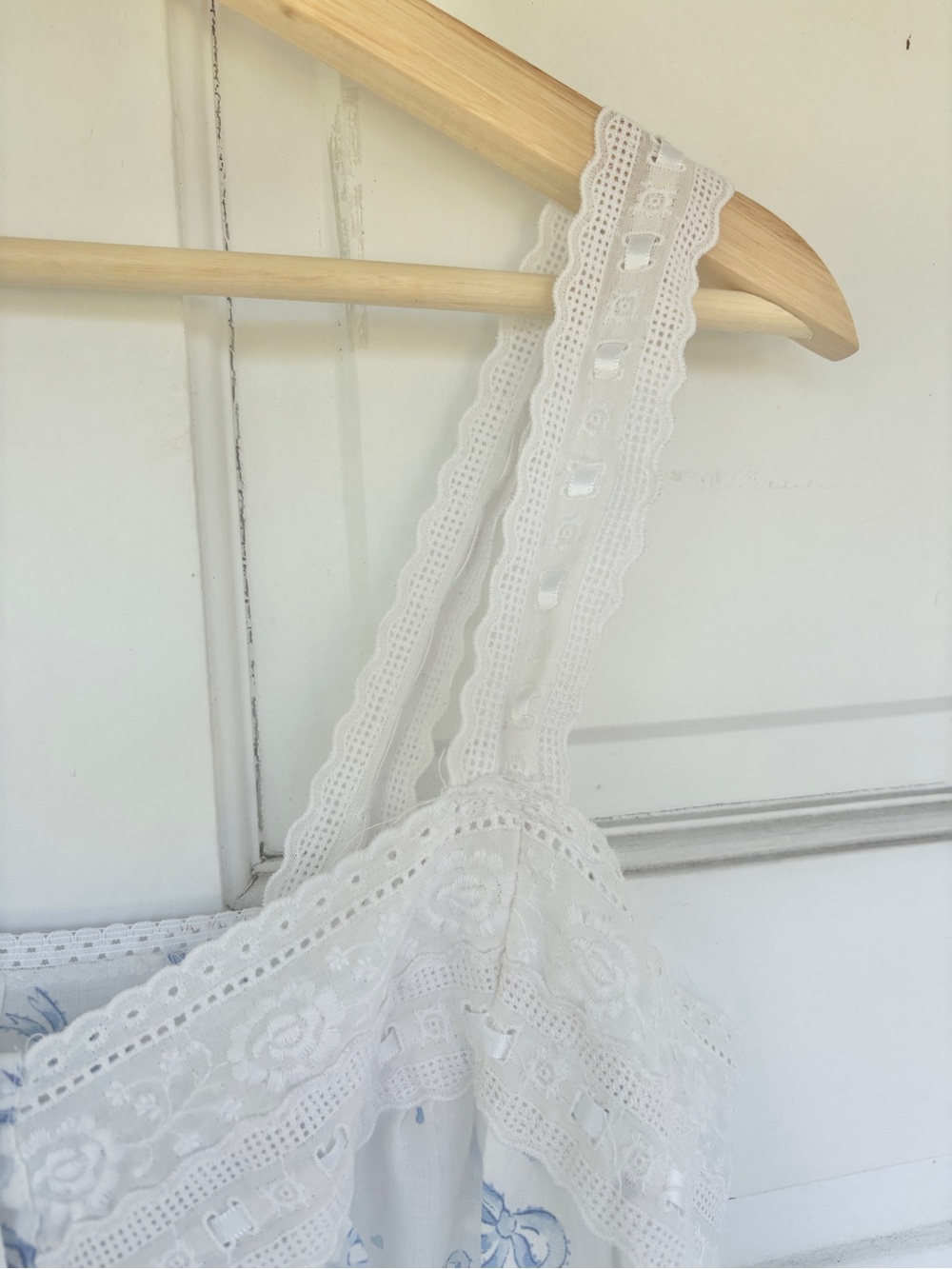 Vintage Willow Creek Blue Bow Lace Cottagecore Tradwife Coquette Nightgown M - Picture 3 of 12